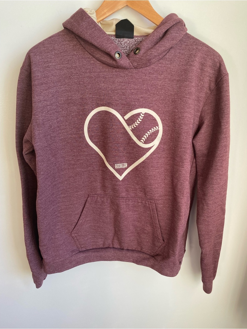 Baseballism Hoodie Heart Baseball Mom Women’s L
